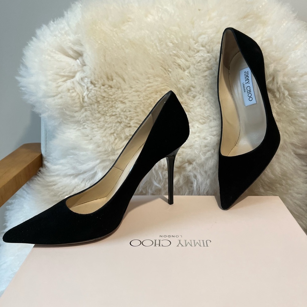 Black suede Jimmy Choo heels in size 36.5